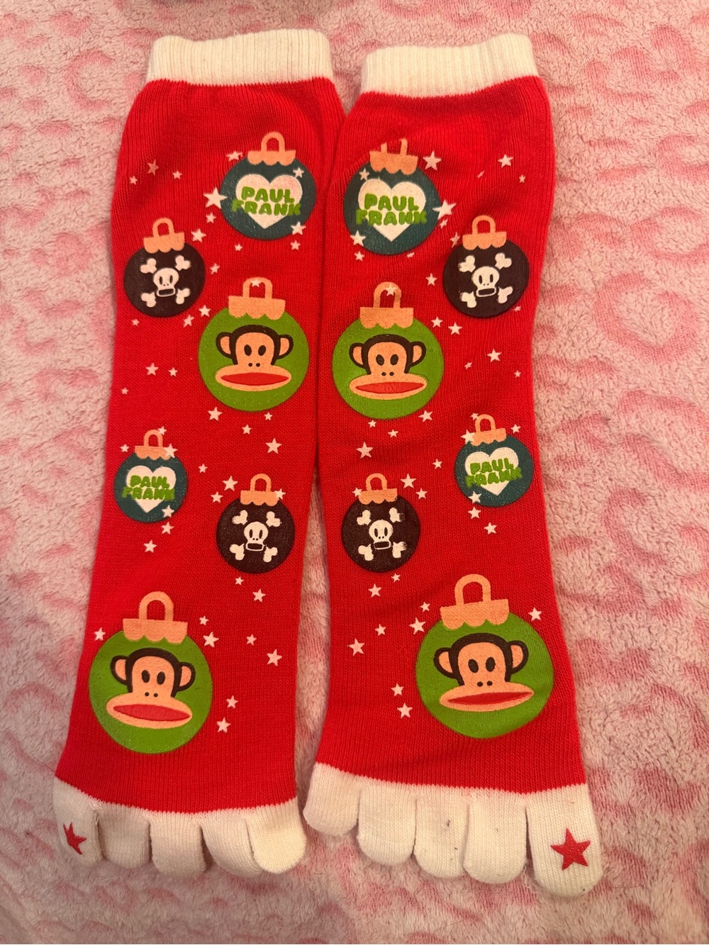 Paul Frank Red Toe-Style holiday socks